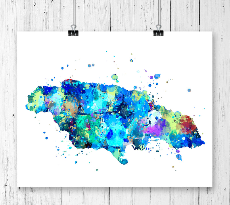 Jamaica Map Art Print - Unframed - Zuzi's