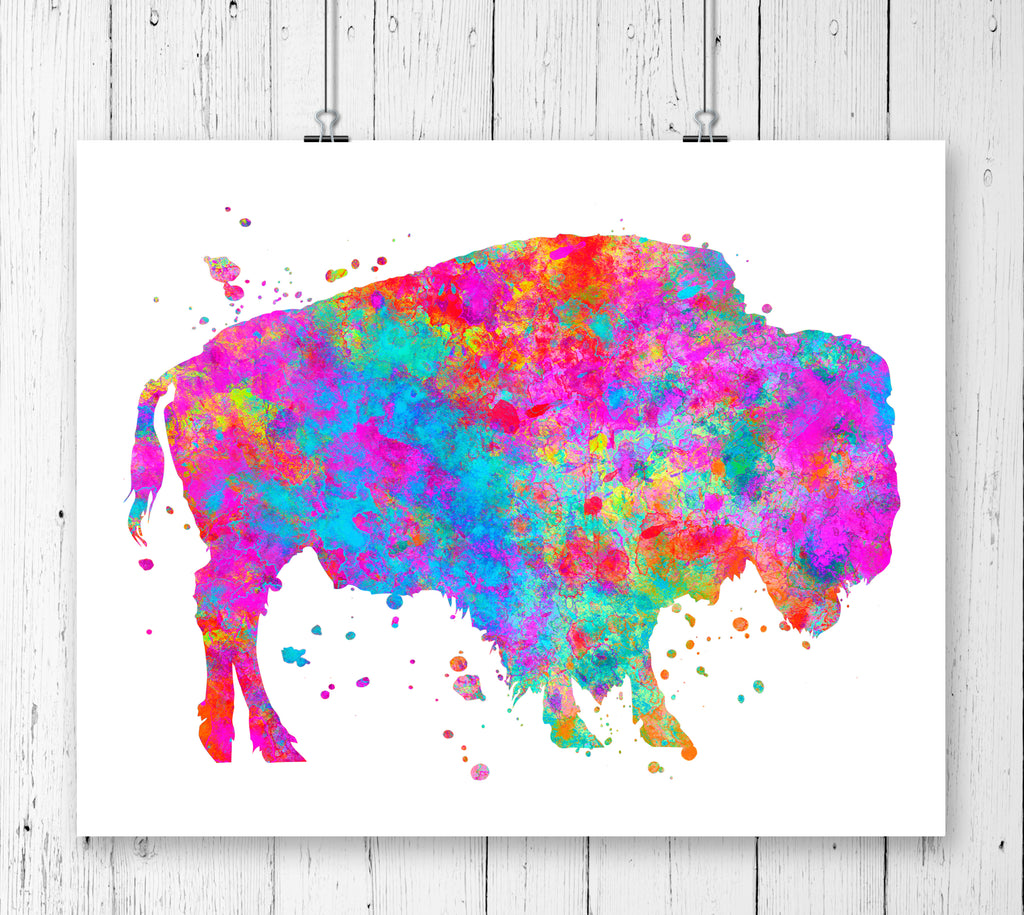 Buffalo Watercolor Art Print - Unframed - Zuzi's