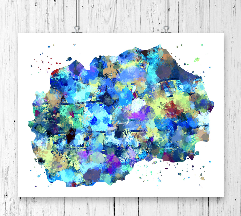 Macedonia Map Art Print - Unframed - Zuzi's