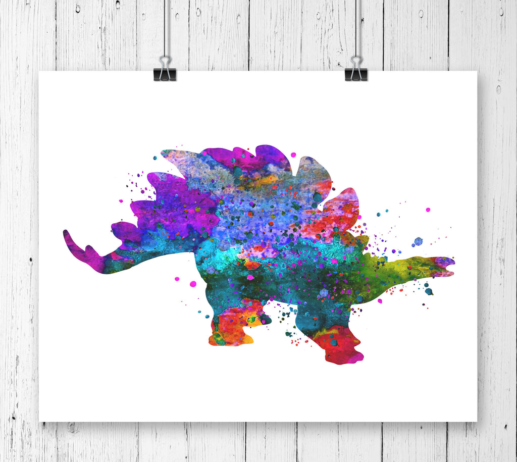 Stegosaurus  Watercolor  Art Print - Unframed - Zuzi's