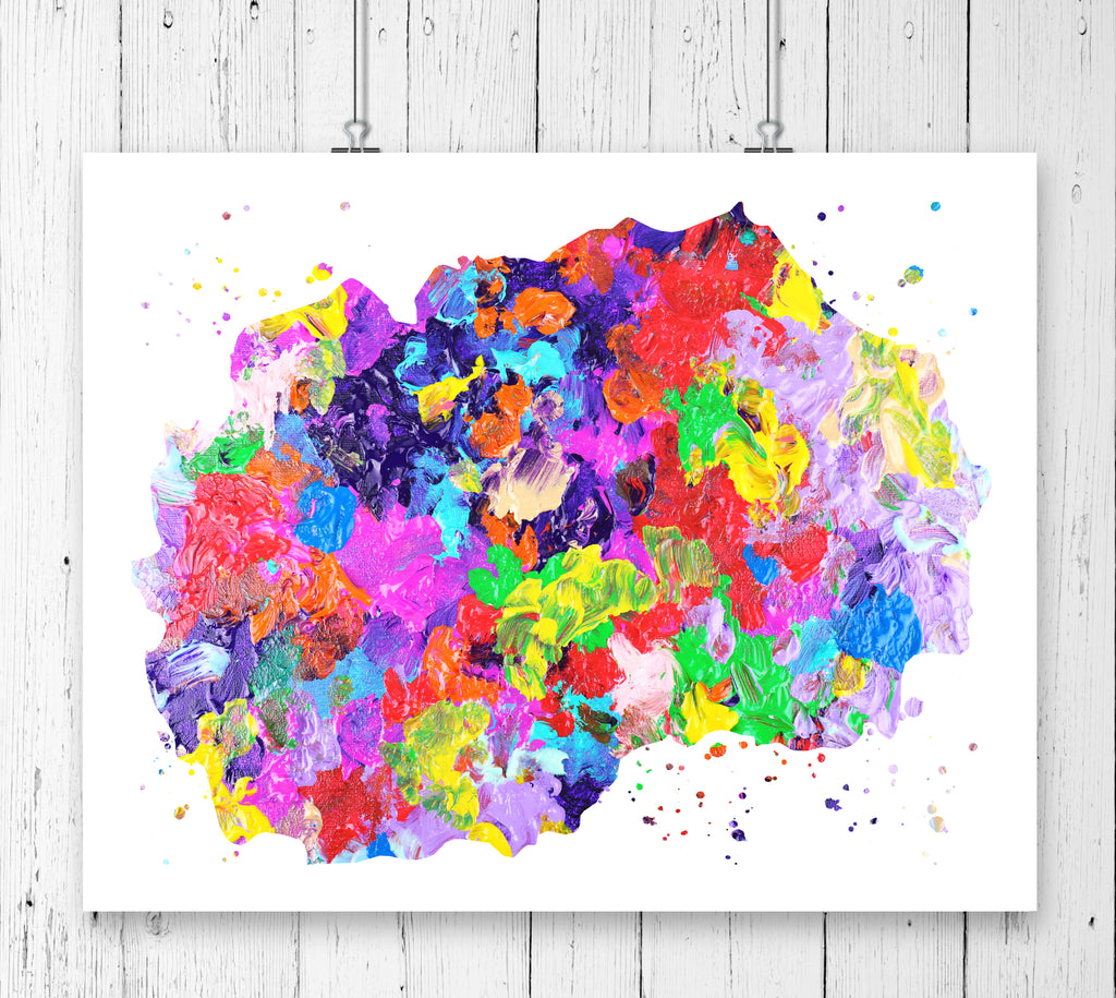 Macedonia Map Art Print - Unframed - Zuzi's