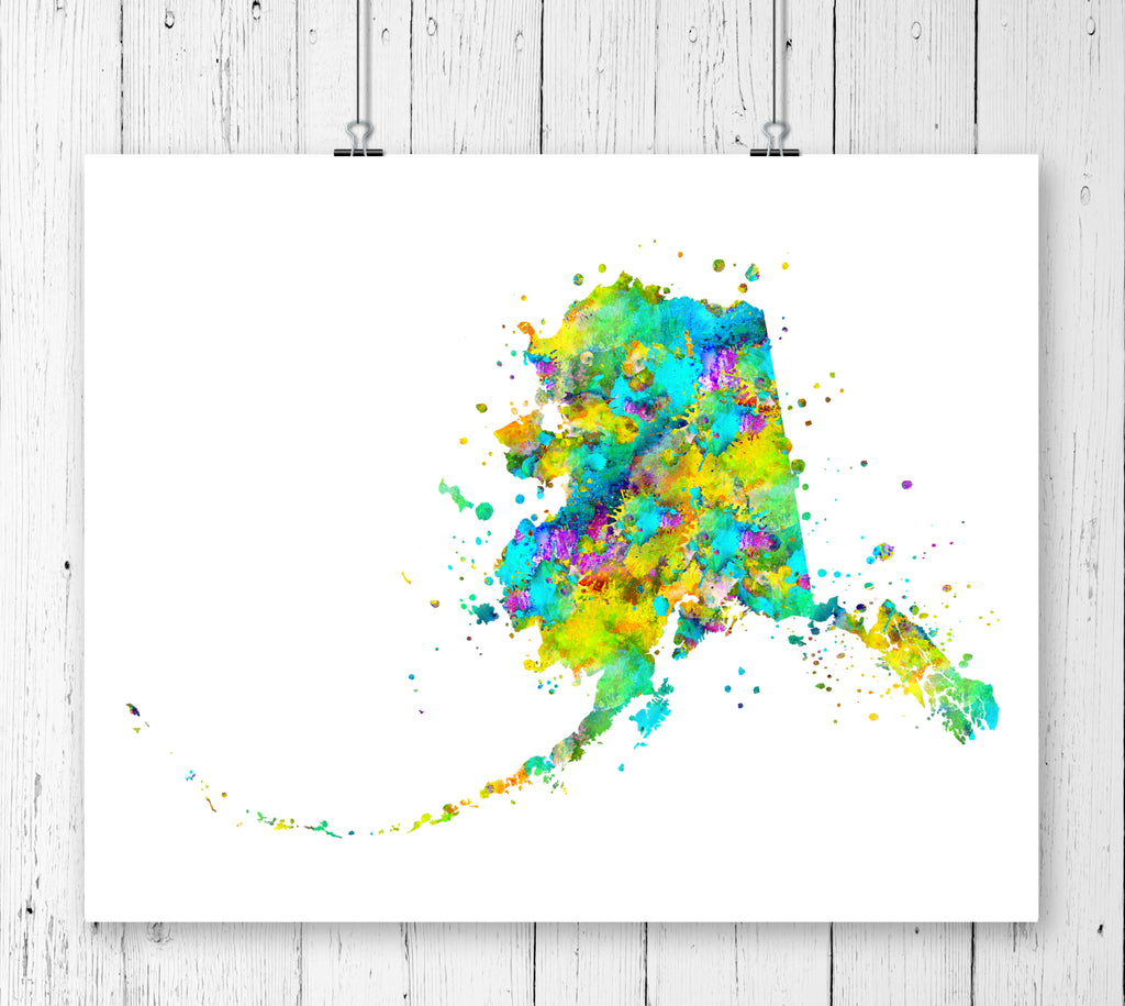 Alaska Map Art Print - Unframed - Zuzi's