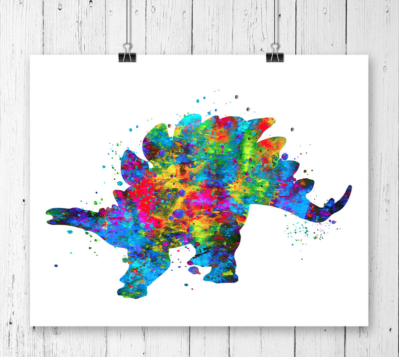 Stegosaurus Watercolor Art Print - Unframed - Zuzi's