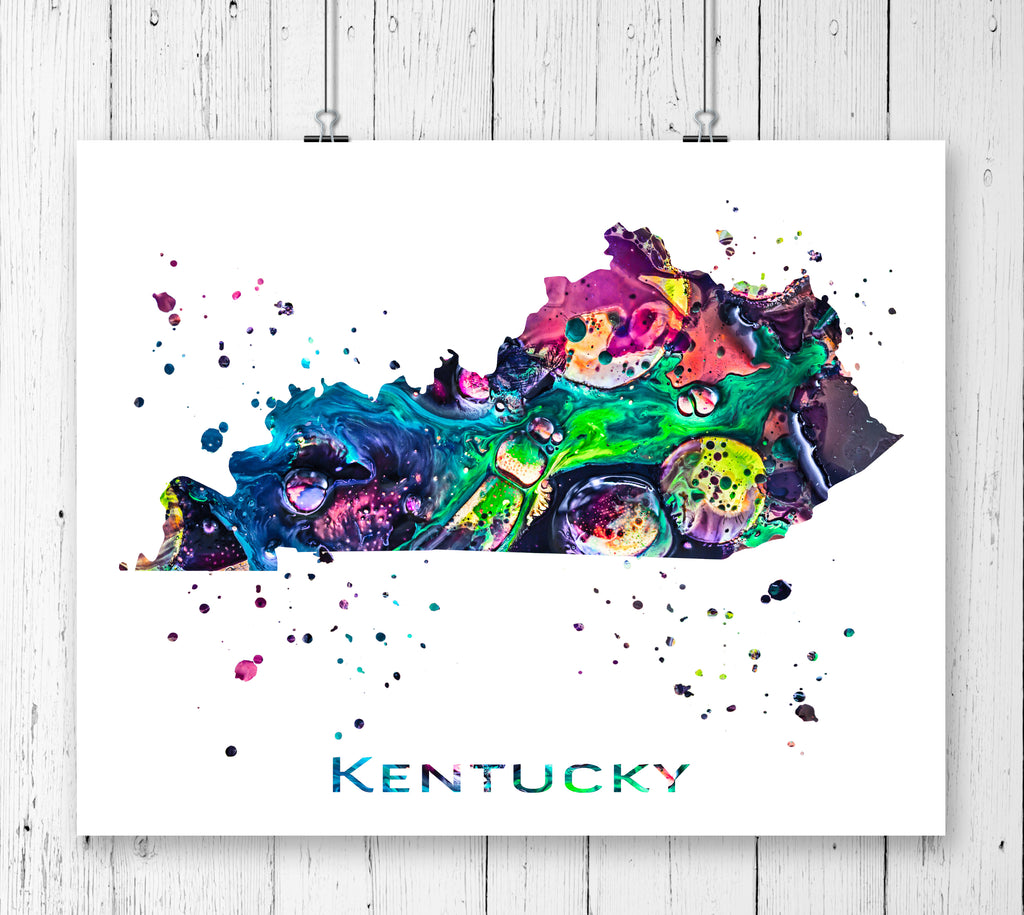 Kentucky Map Art Print - Unframed - Zuzi's
