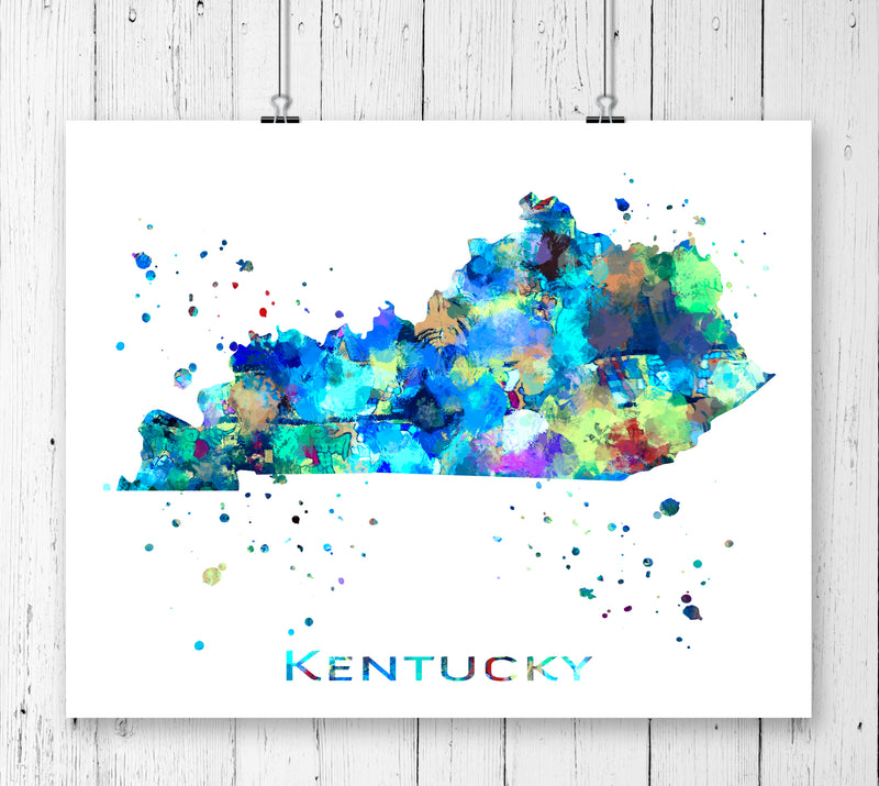 Kentucky Map Art Print - Unframed - Zuzi's