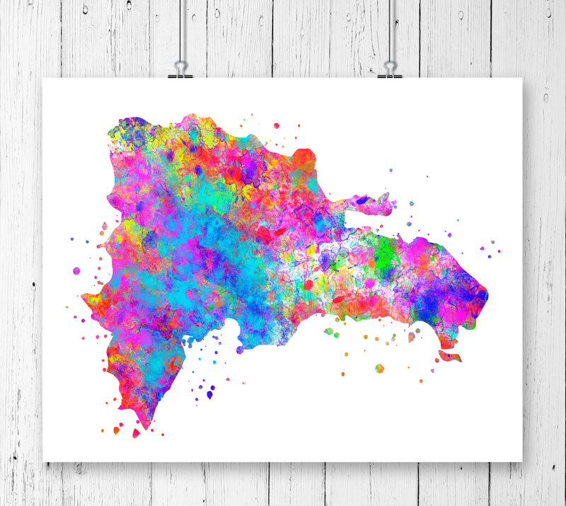 Dominican Republic Map Art Print - Unframed - Zuzi's