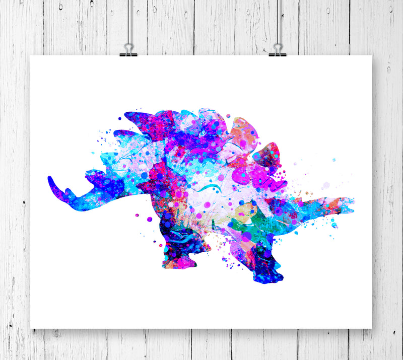 Stegosaurus Watercolor Art Print - Unframed - Zuzi's