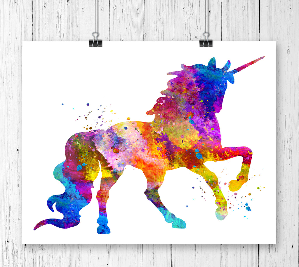 Watercolor Unicorn Art Print - Unframed - Zuzi's