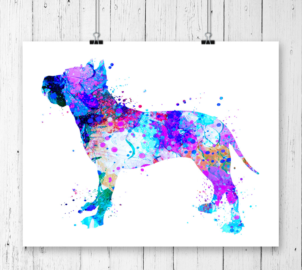 American Staffordshire Terrier Watercolor Art Print - Unframed - Zuzi's