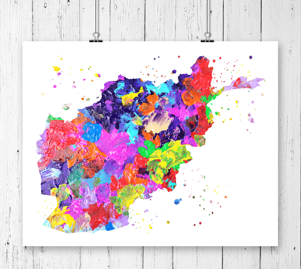 Afghanistan Map Art Print - Unframed - Zuzi's