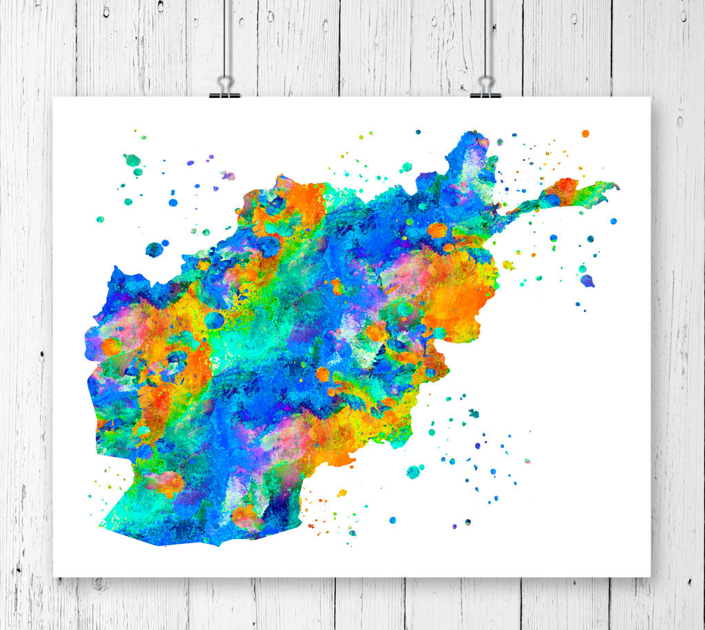 Afghanistan Map Art Print - Unframed - Zuzi's