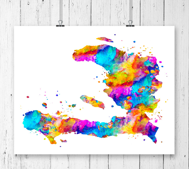 Haiti Map Art Print - Unframed - Zuzi's