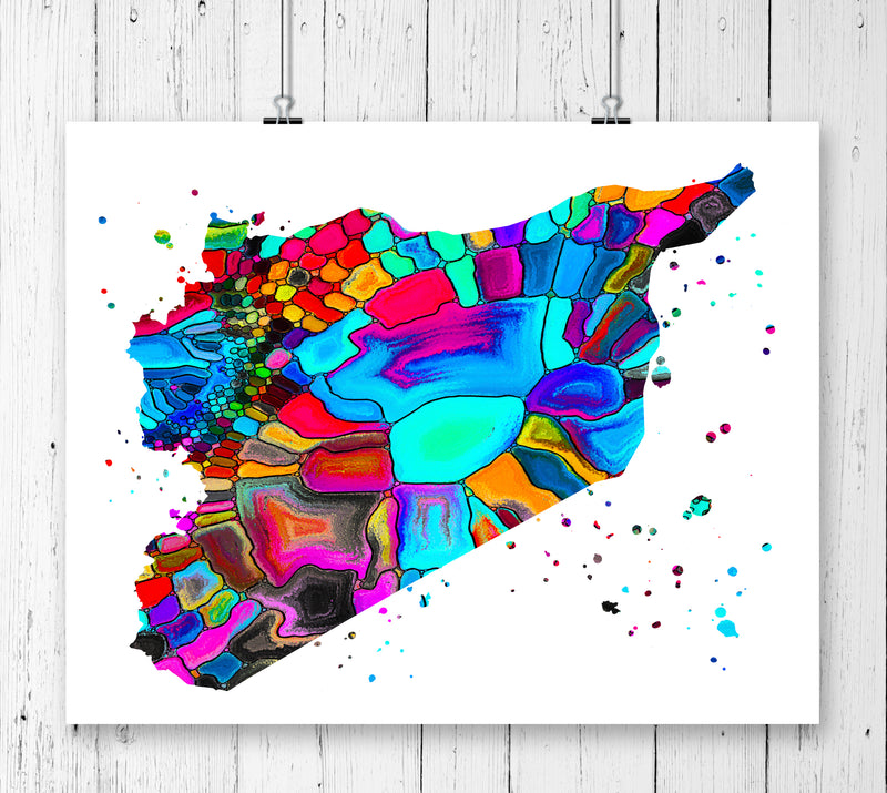 Syria Map Art Print - Unframed - Zuzi's