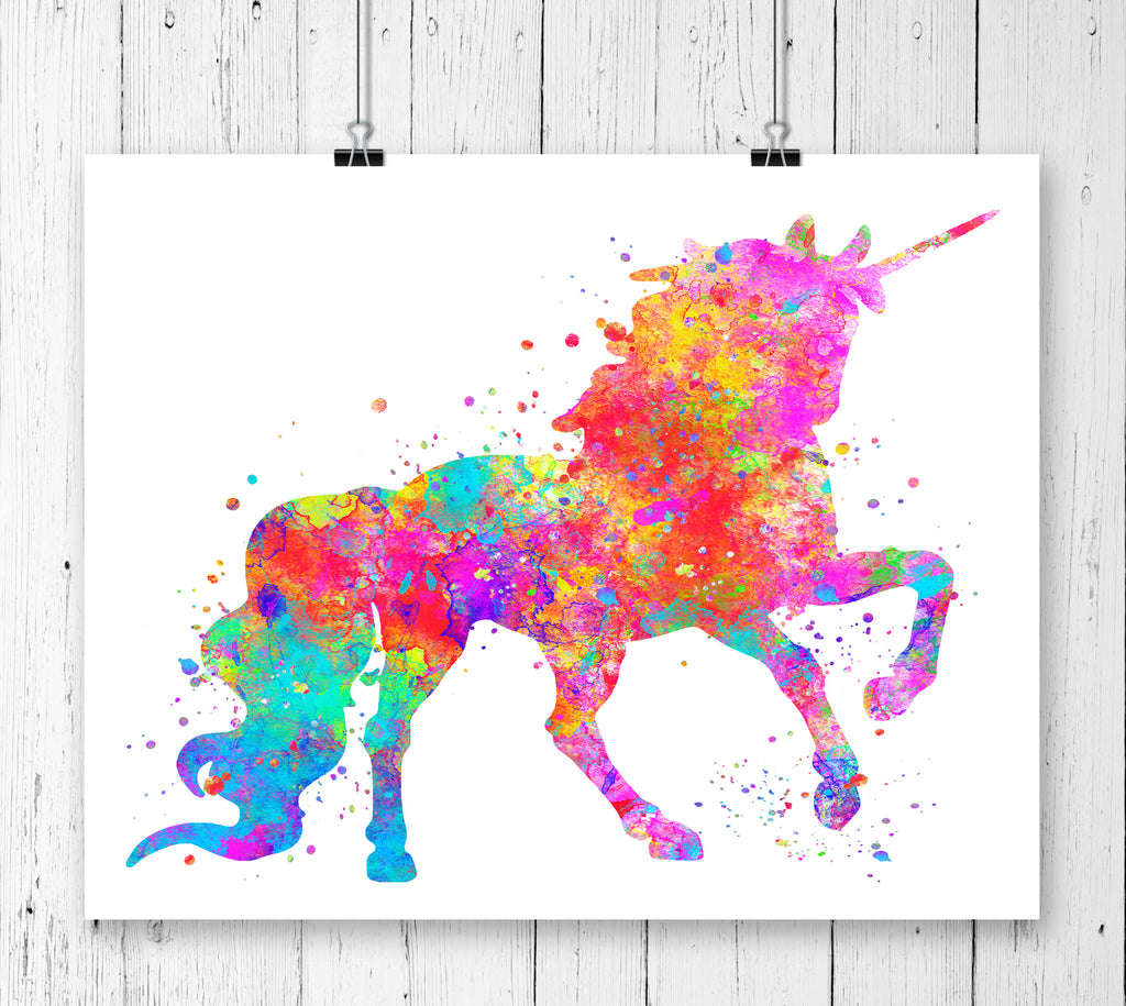 Watercolor Unicorn Art Print - Unframed - Zuzi's