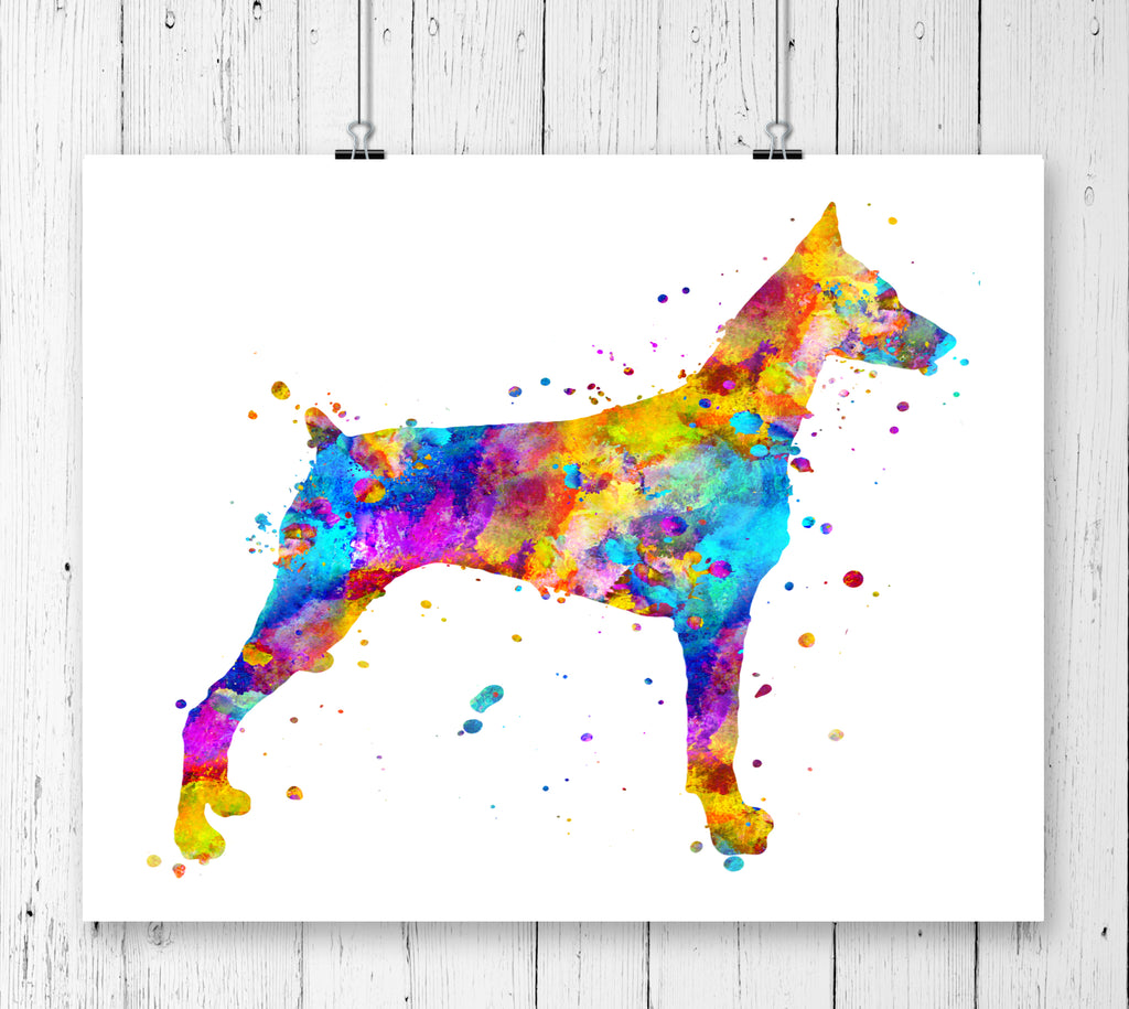 Doberman Watercolor Art Print - Unframed - Zuzi's