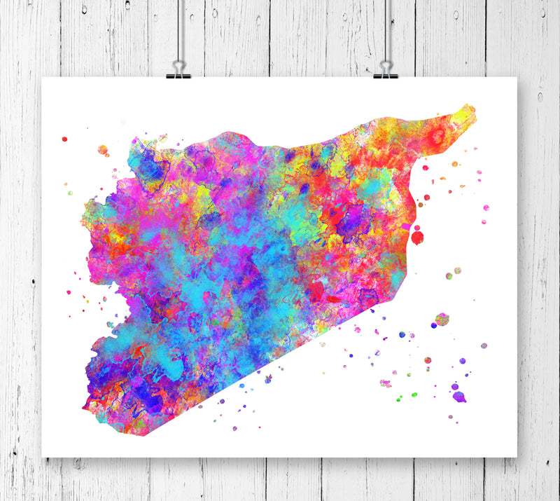 Syria Map Art Print - Unframed - Zuzi's