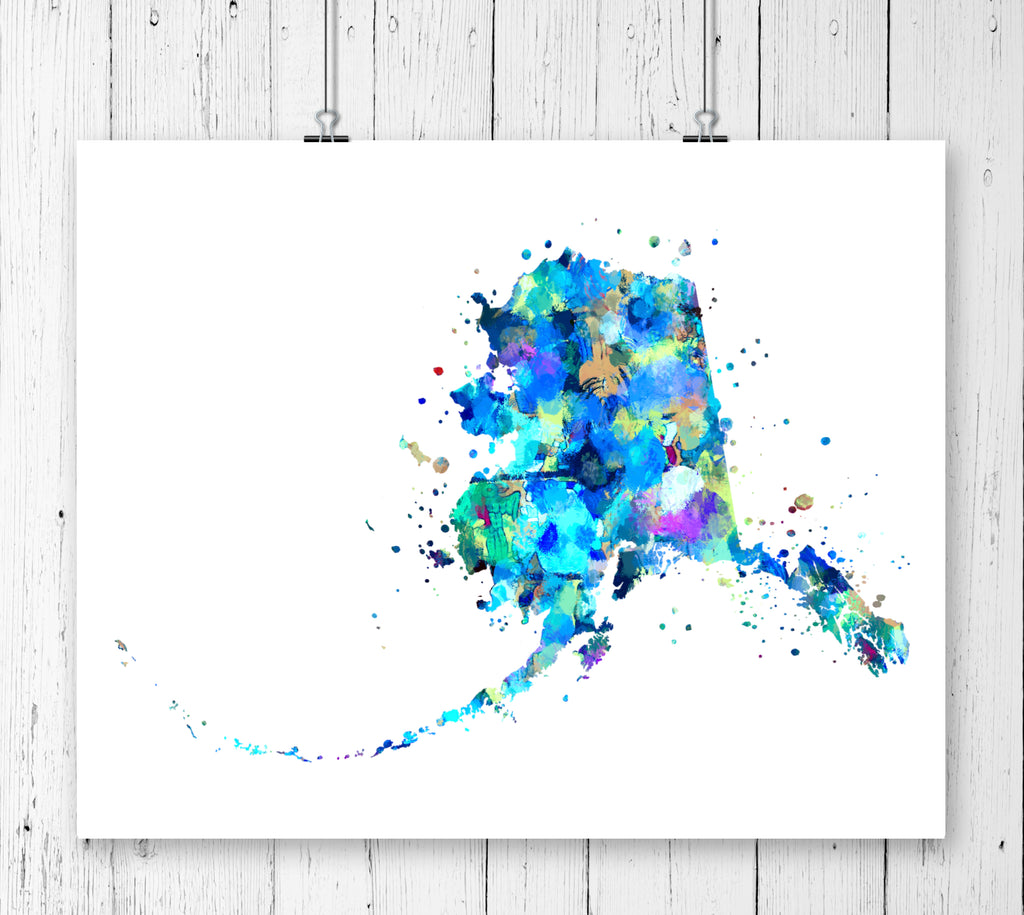 Alaska Map Art Print - Unframed - Zuzi's