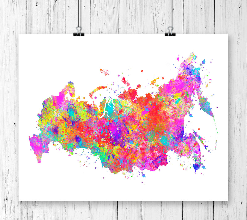 Russia Map Art Print - Unframed - Zuzi's