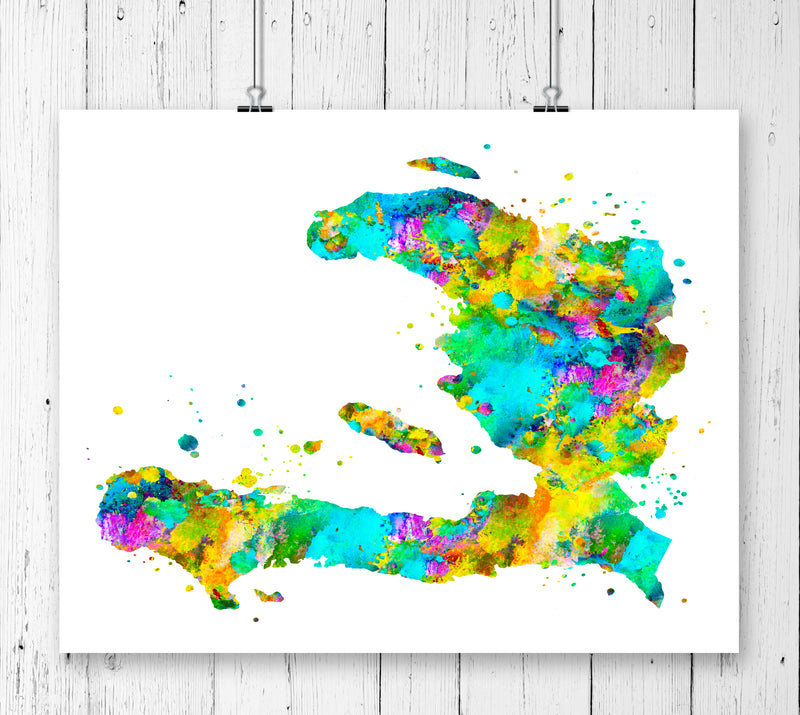 Haiti Map Art Print - Unframed - Zuzi's