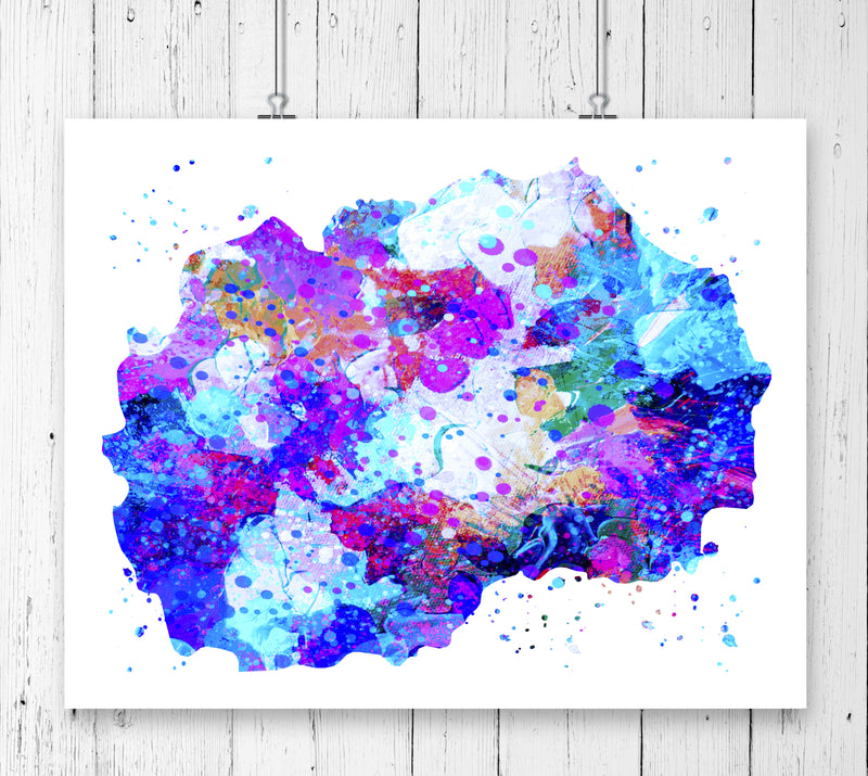 Macedonia Map Art Print - Unframed - Zuzi's