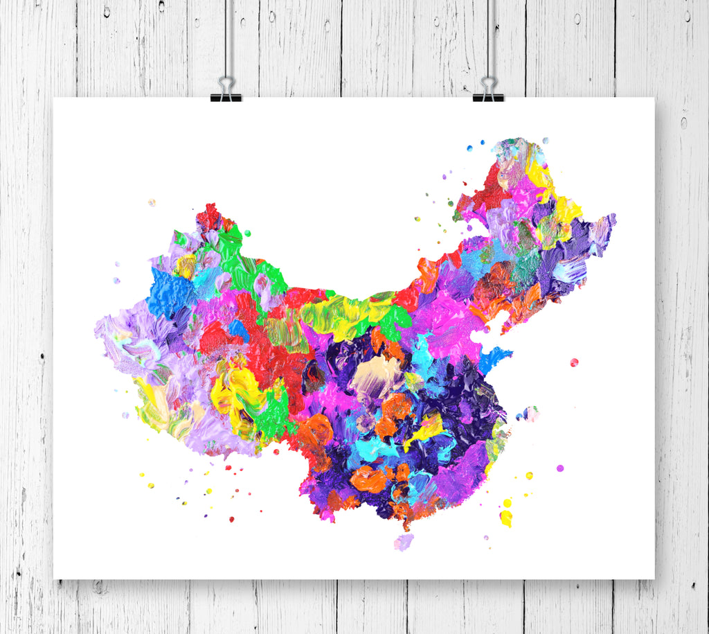 China Map Art Print - Unframed - Zuzi's