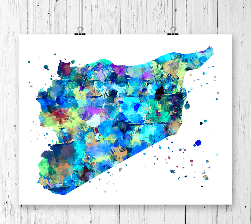 Syria Map Art Print - Unframed - Zuzi's