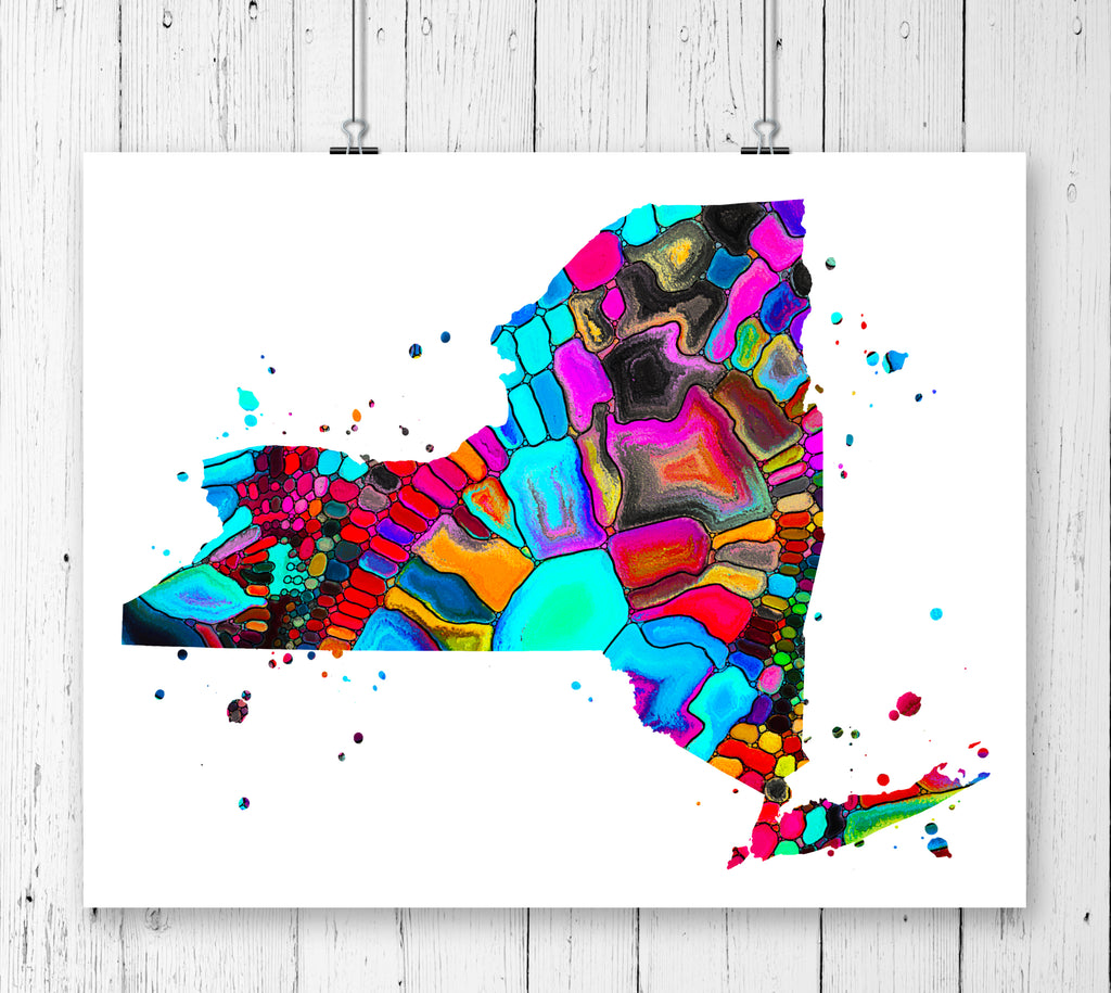 New York Map Art Print - Unframed - Zuzi's
