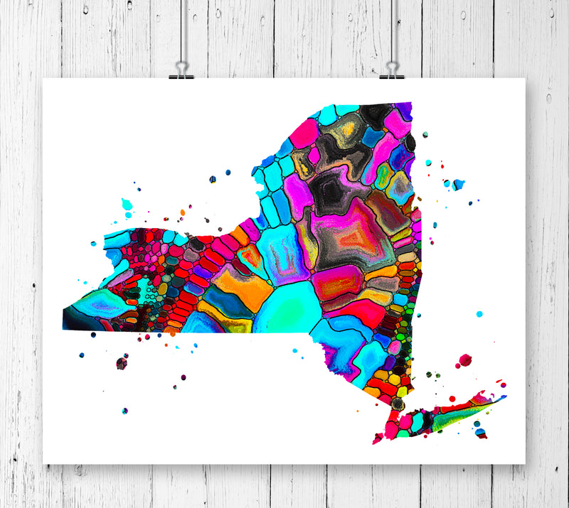 New York Map Art Print - Unframed - Zuzi's