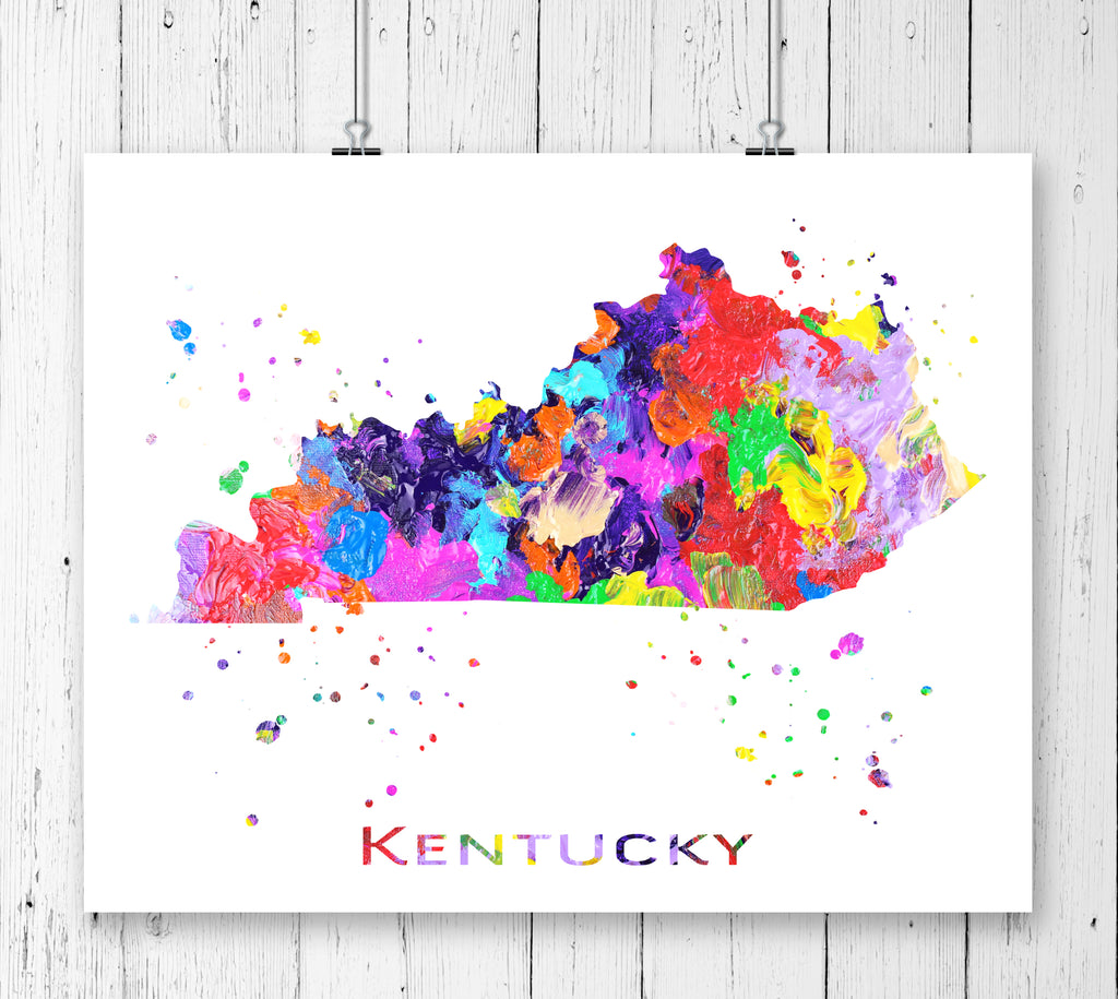 Kentucky Map Art Print - Unframed - Zuzi's