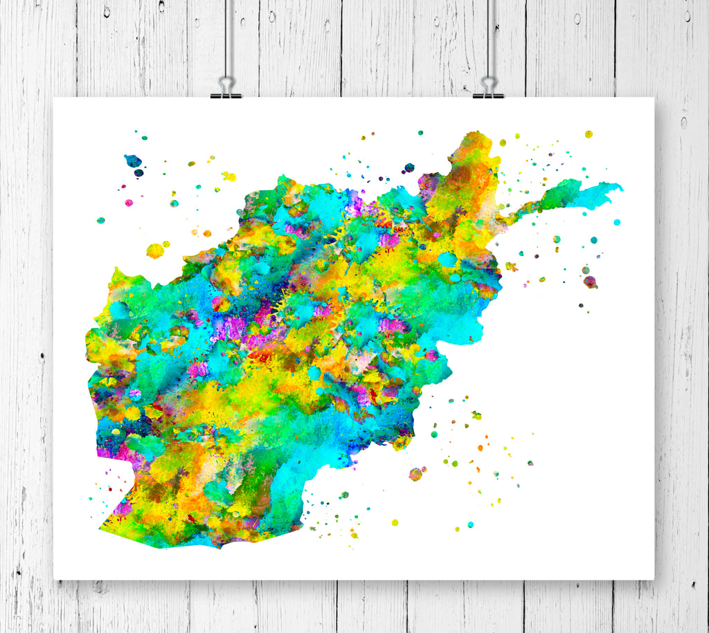 Afghanistan Map Art Print - Unframed - Zuzi's