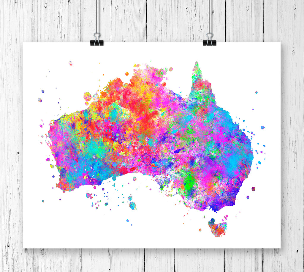 Australia Map Art Print - Unframed - Zuzi's