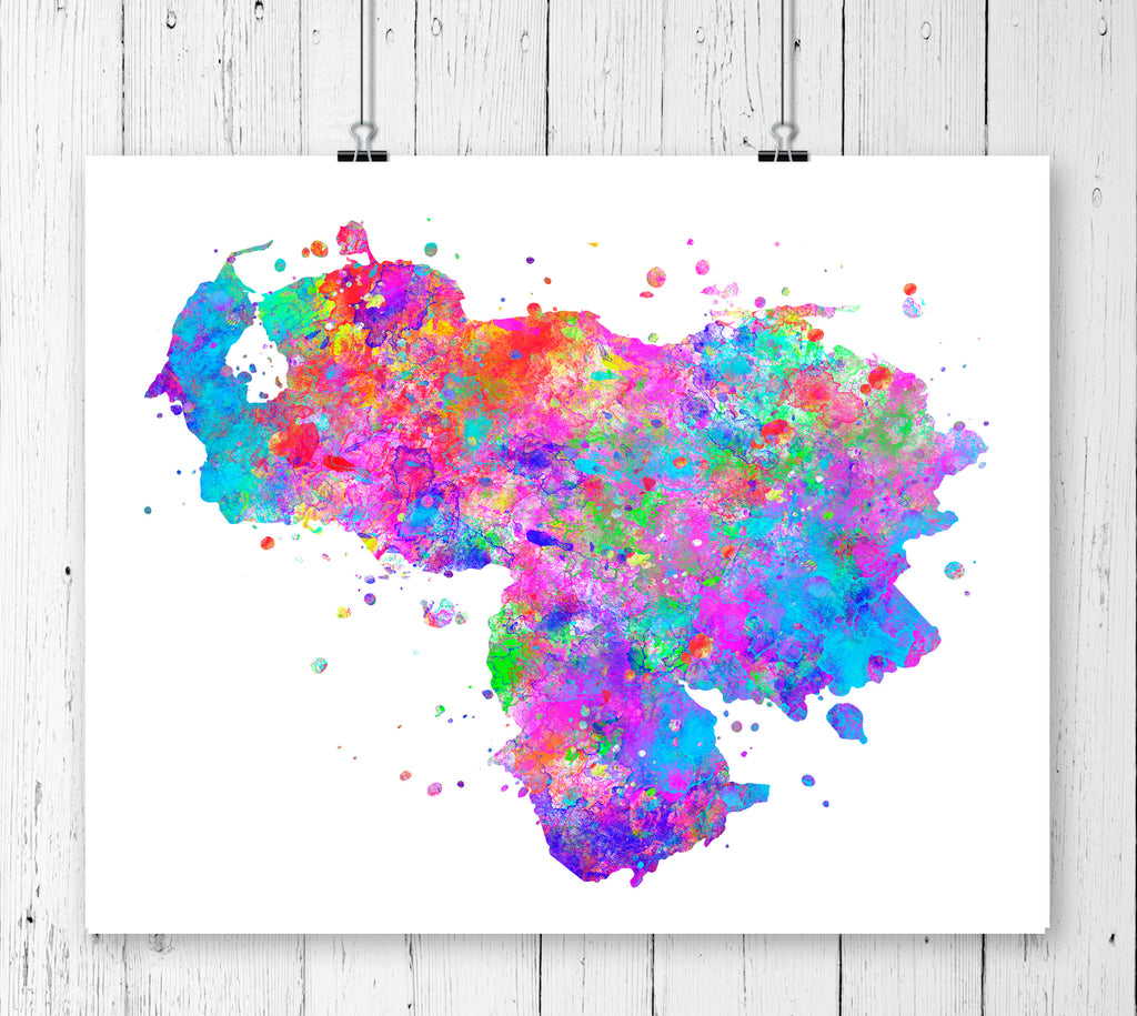 Venezuela Map Art Print - Unframed - Zuzi's