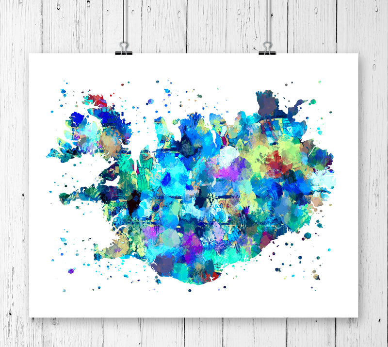 Iceland Map Art Print - Unframed - Zuzi's