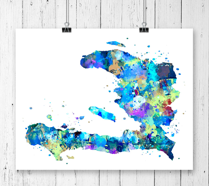 Haiti Map Art Print - Unframed - Zuzi's