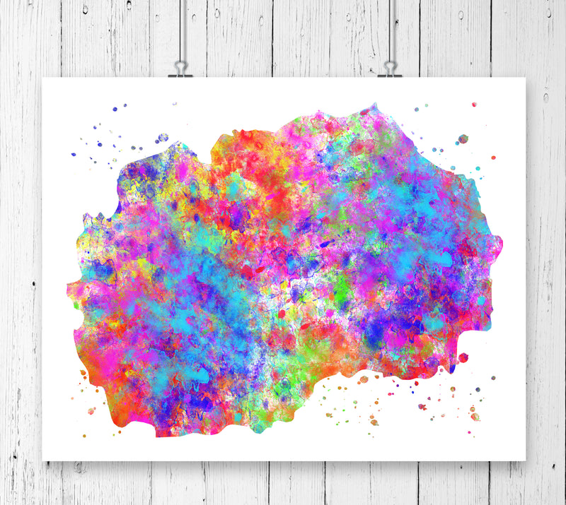 Macedonia Map Art Print - Unframed - Zuzi's
