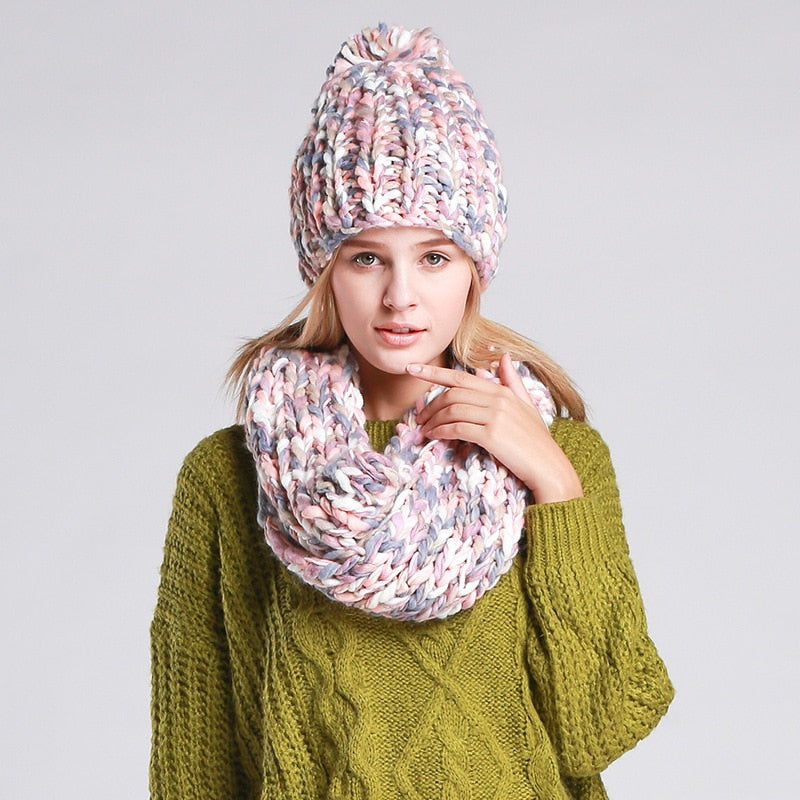 Knitted Hat and  Scarf Set Multiple Colors - Zuzi's