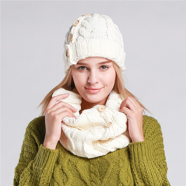 Hat and Scarf Collar Set Multiple Colors - Zuzi's