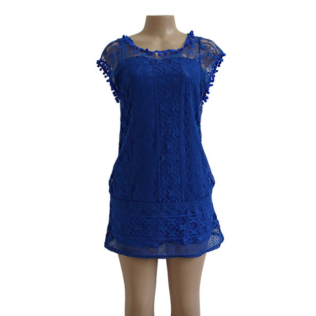 Lace Tassel Dress Multiple Colors - Zuzi's