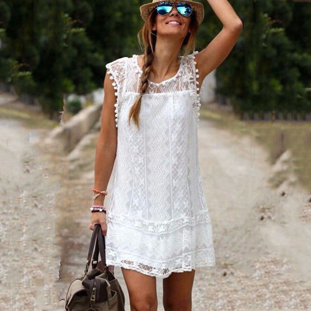 Lace Tassel Dress Multiple Colors - Zuzi's