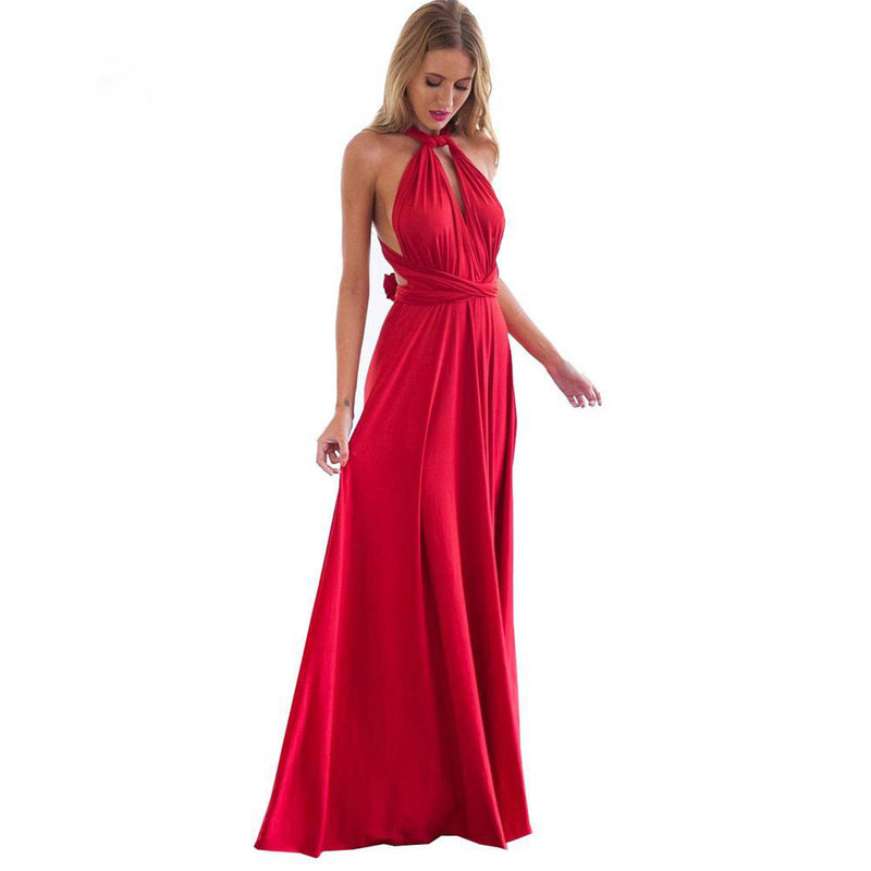 Wrap Convertible Boho Maxi Dress Multiple Colors - Zuzi's