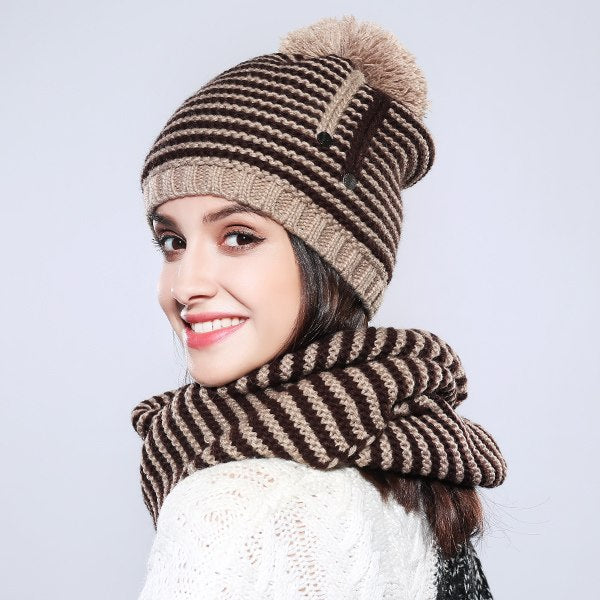 Knitted Hat And Scarf Set Multiple Colors - Zuzi's