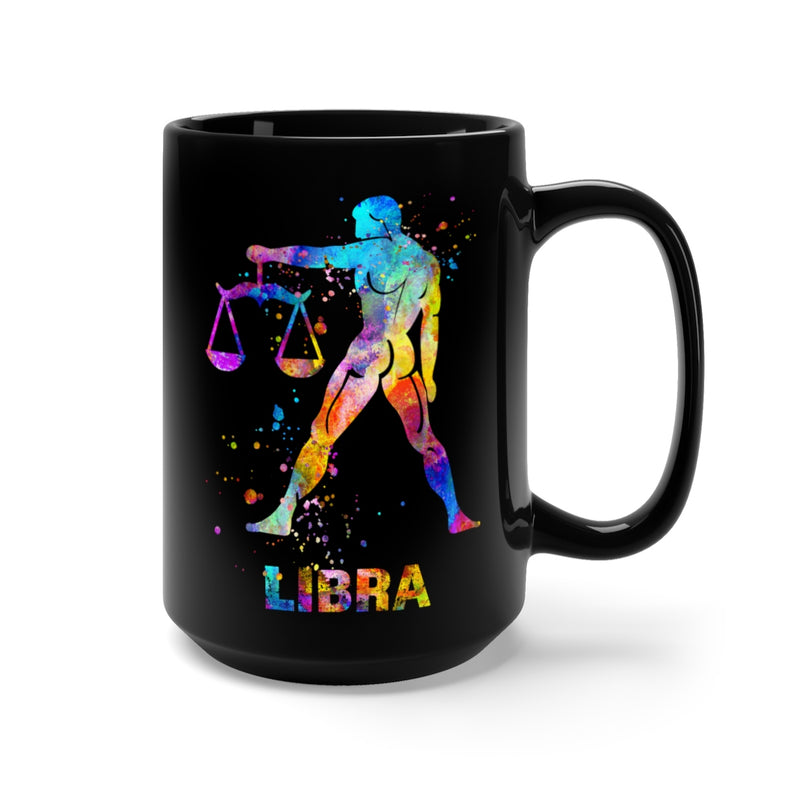 Libra Zodiac Sign Black Mug 15oz - Zuzi's