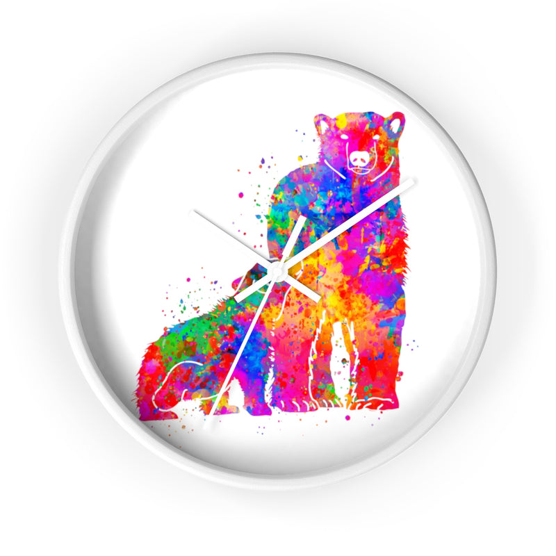 Watercolor Bear Family Wall Clock - Zuzi's