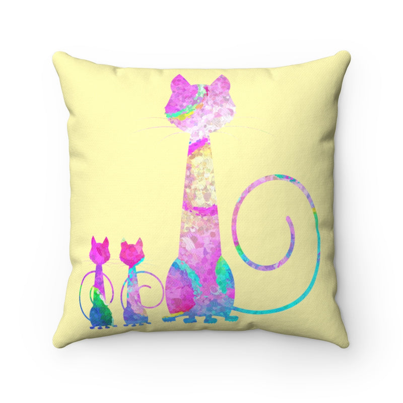 Abstract Cats Square Pillow - Zuzi's