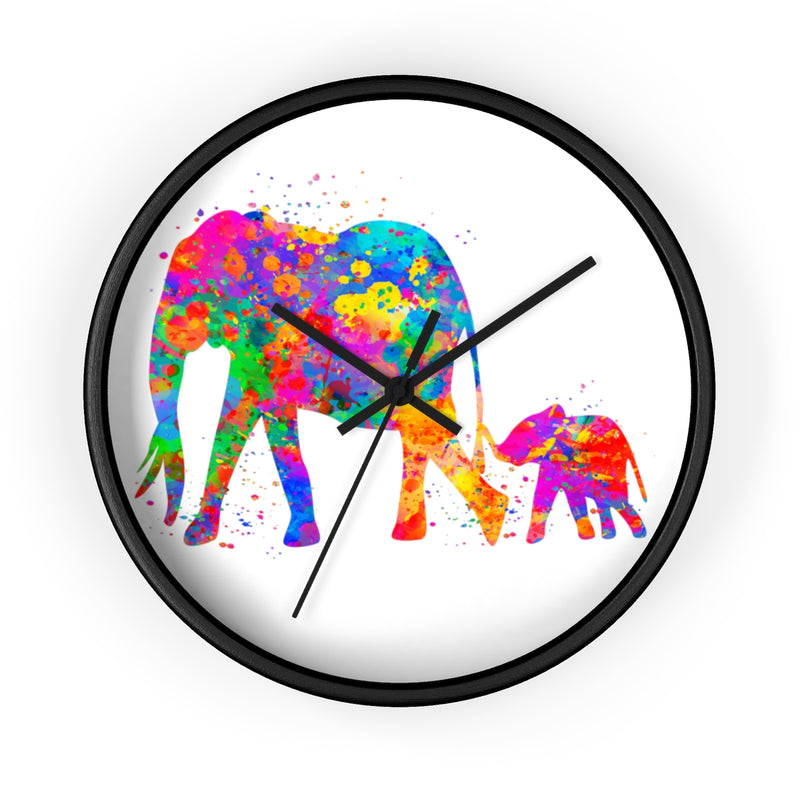 Watercolor Elephants Wall Clock - Zuzi's