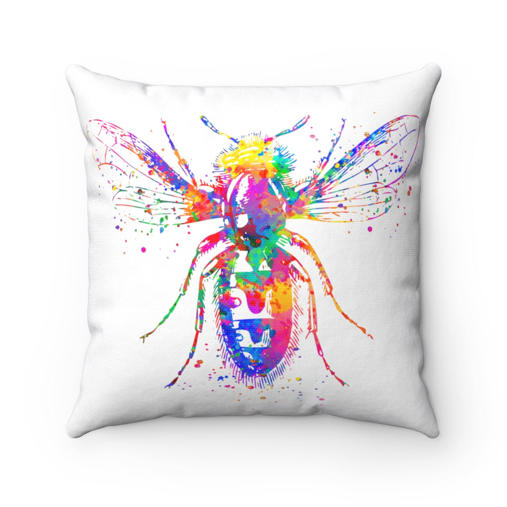 Colorful Bee Square Pillow - Zuzi's