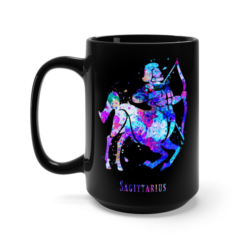 Sagittarius Zodiac Sign Black Mug 15oz - Zuzi's