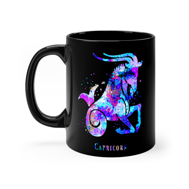 Capricorn Zodiac Sign Black Mug 11oz - Zuzi's