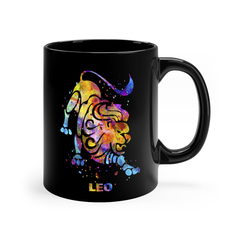 Leo Zodiac Sign Black Mug 11oz - Zuzi's