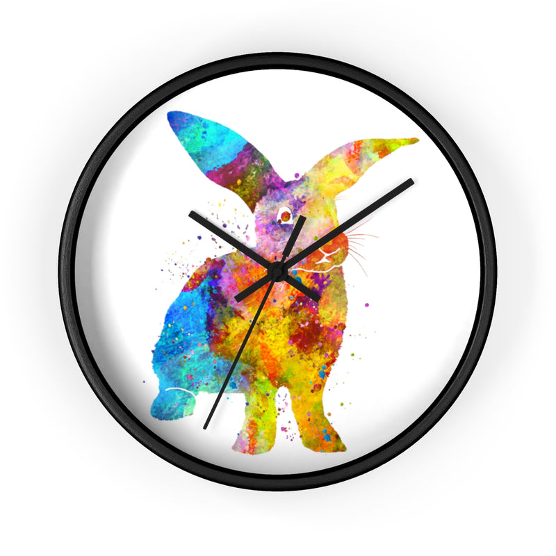 Watercolor Bunny Rabbit Wall Clock - Zuzi's
